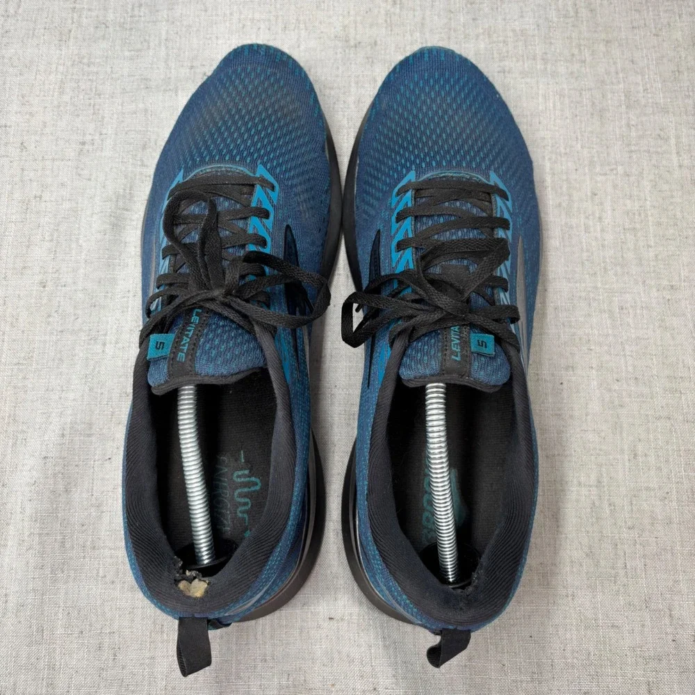 Brooks Levitate 5 Running Shoes Blue Black Silver Mesh Sneaker Men's Size 12.5‎ - Picture 8 of 12